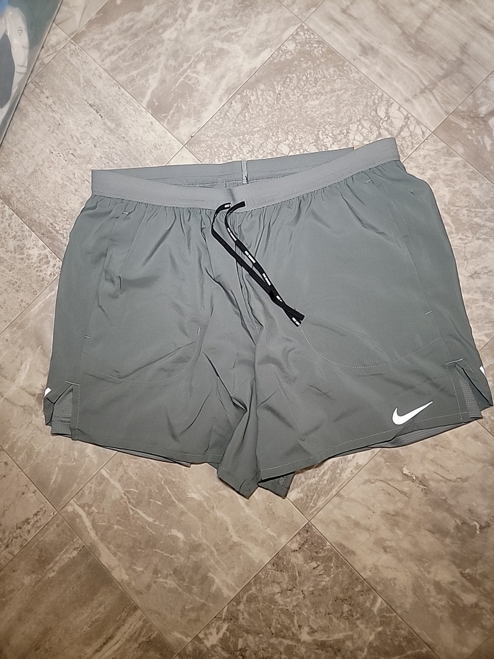 Nike Men's Athletic Shorts in Slate Gray with White Swoosh